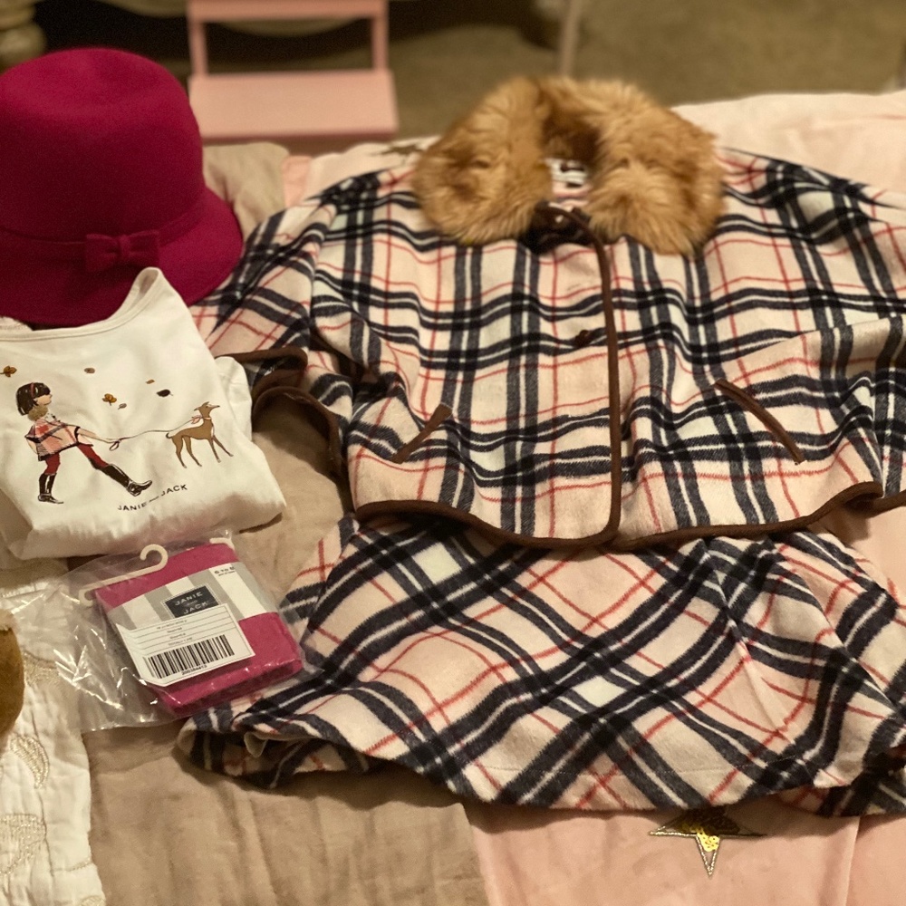 Janie Jack skirt with matching fur cap